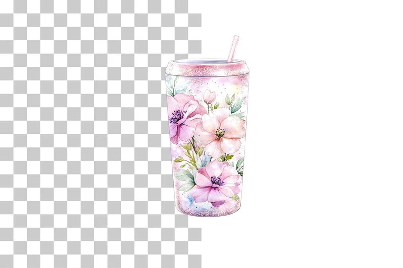 Floral Glitter Tumbler Wrap Designs Bundle - CraftNest - Digital Crafting and Art