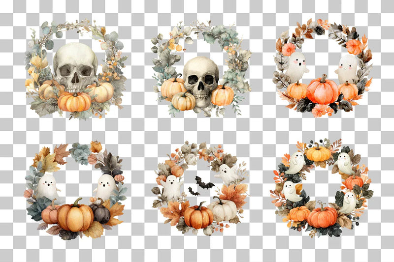 Halloween Wreath Clipart Bundle - CraftNest - Digital Crafting and Art