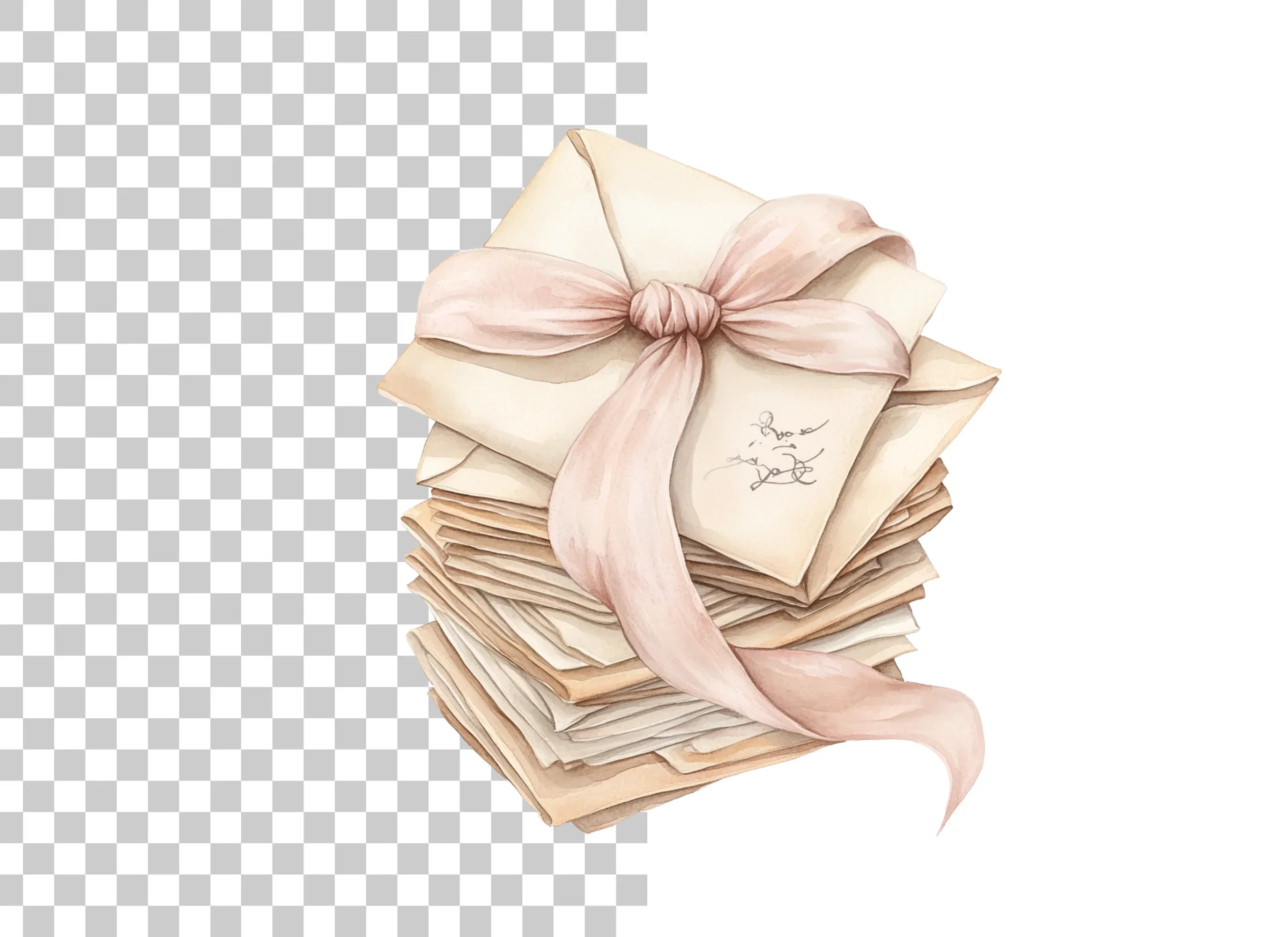 Vintage Love Letters Clipart Bundle