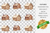 Rustic Log Cabin Clipart Bundle