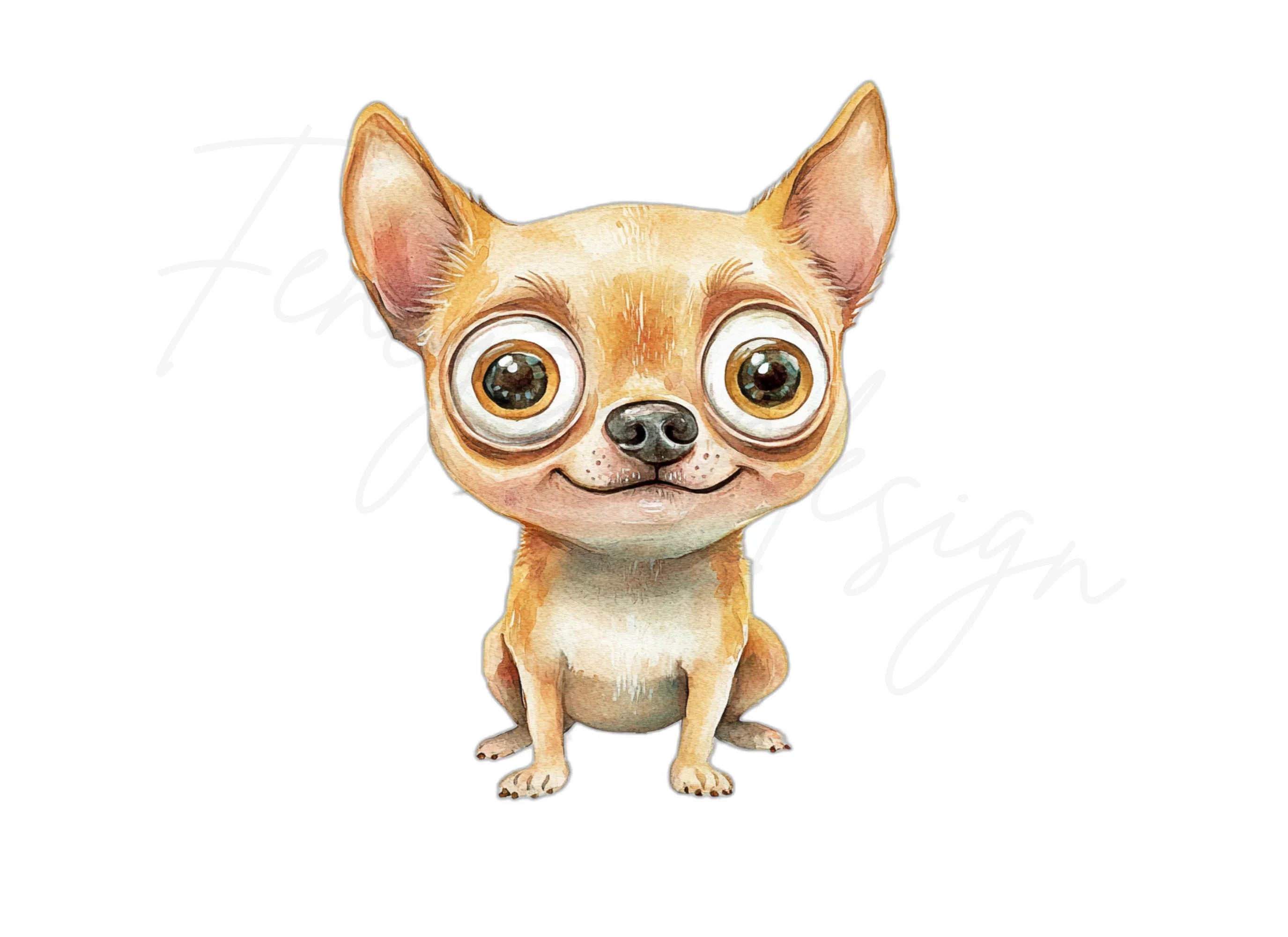 Chihuahua Dog Big Eyes Clipart Bundle