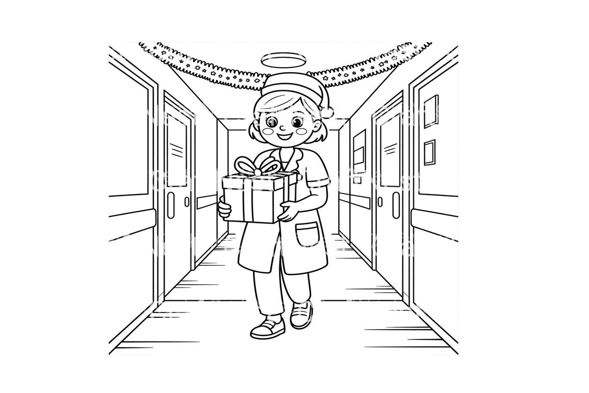Christmas Nurse Hospital Coloring Books