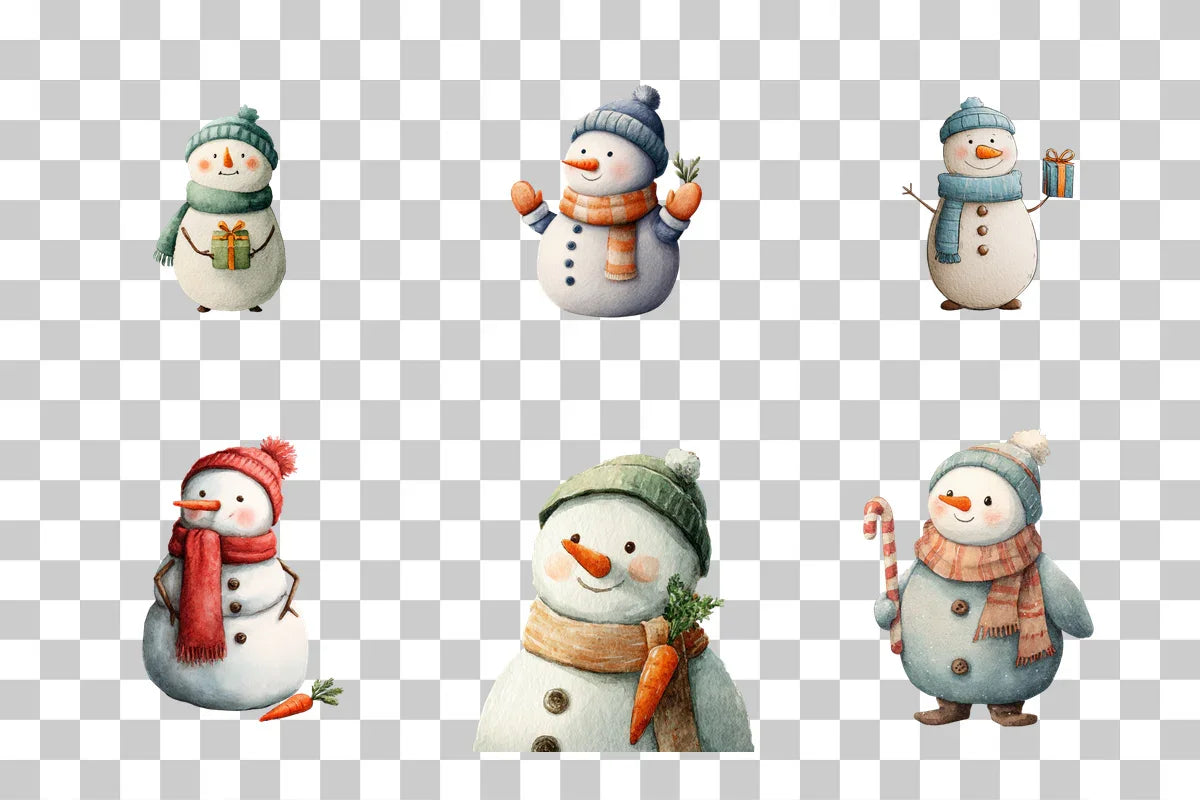 Cute Snowman Clipart Bundle - CraftNest - Digital Crafting and Art