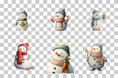 Cute Snowman Clipart Bundle - CraftNest - Digital Crafting and Art