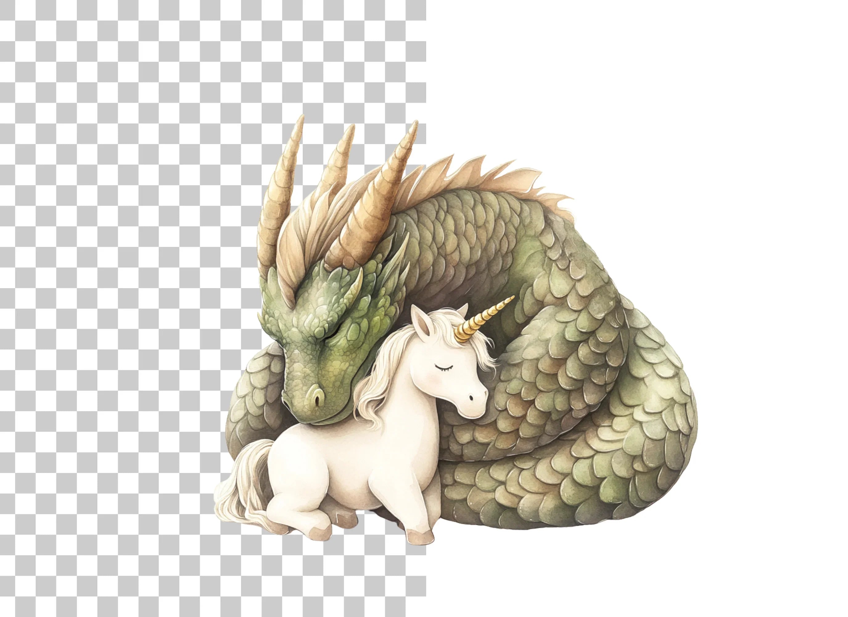 Dragon and Unicorn Clipart Bundle