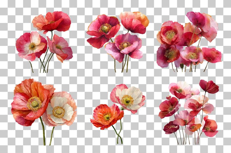 Red Poppy Clipart Bundle - Etb 403 - CraftNest - Digital Crafting and Art