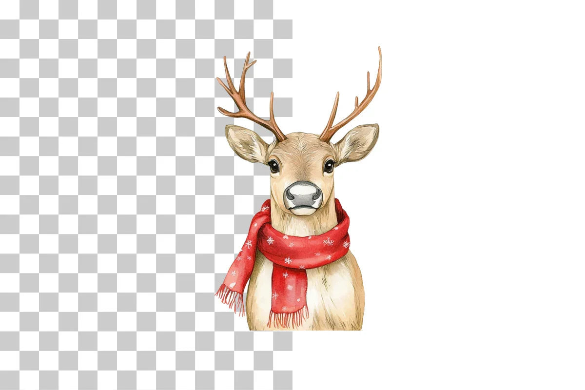 Festive Reindeer with Scarves Clipart Bundle - CraftNest - Digital Crafting and Art