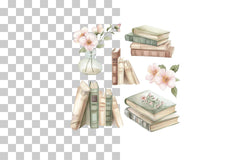 Vintage Floral Books Clipart Bundle - CraftNest - Digital Crafting and Art