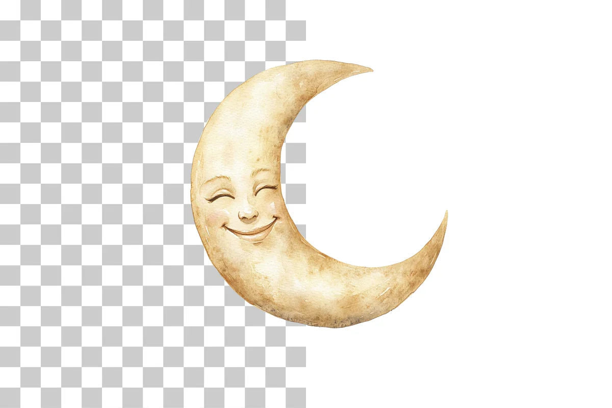 Crescent Moon Face Clipart Bundle - CraftNest - Digital Crafting and Art