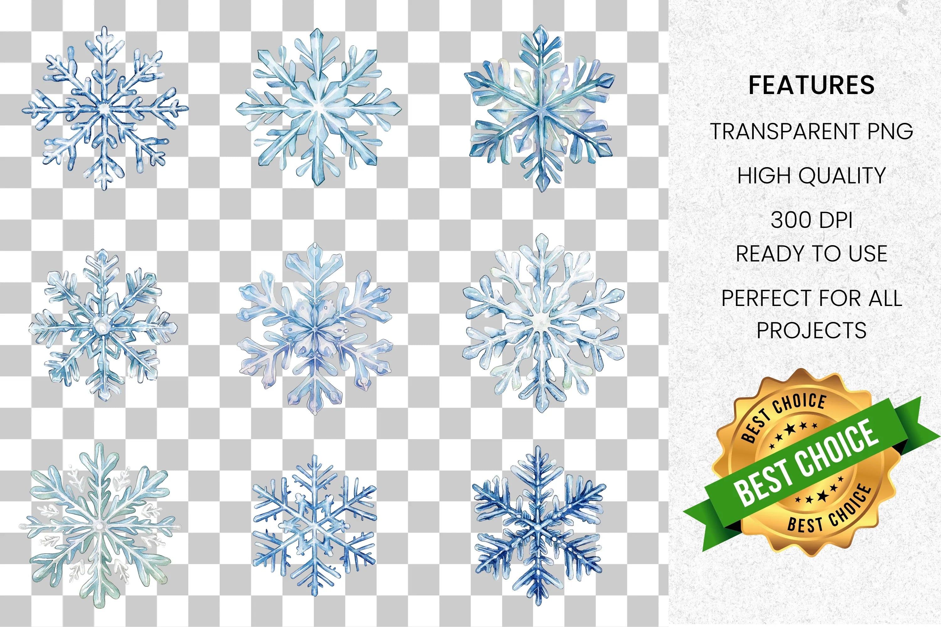Beautiful Snowflake Clipart Bundle
