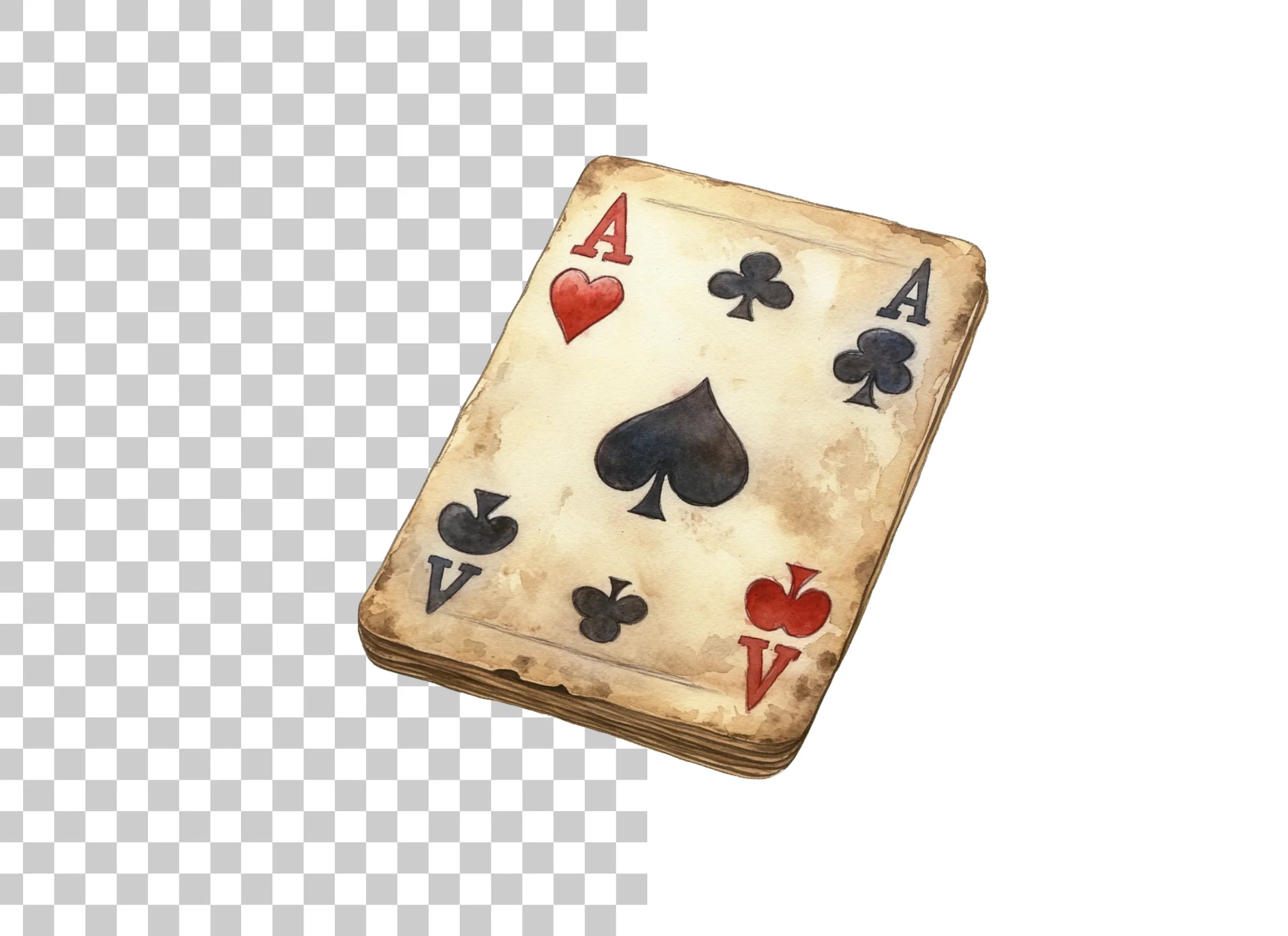 Vintage Ace of Spades Playing Card Clipart Bundle