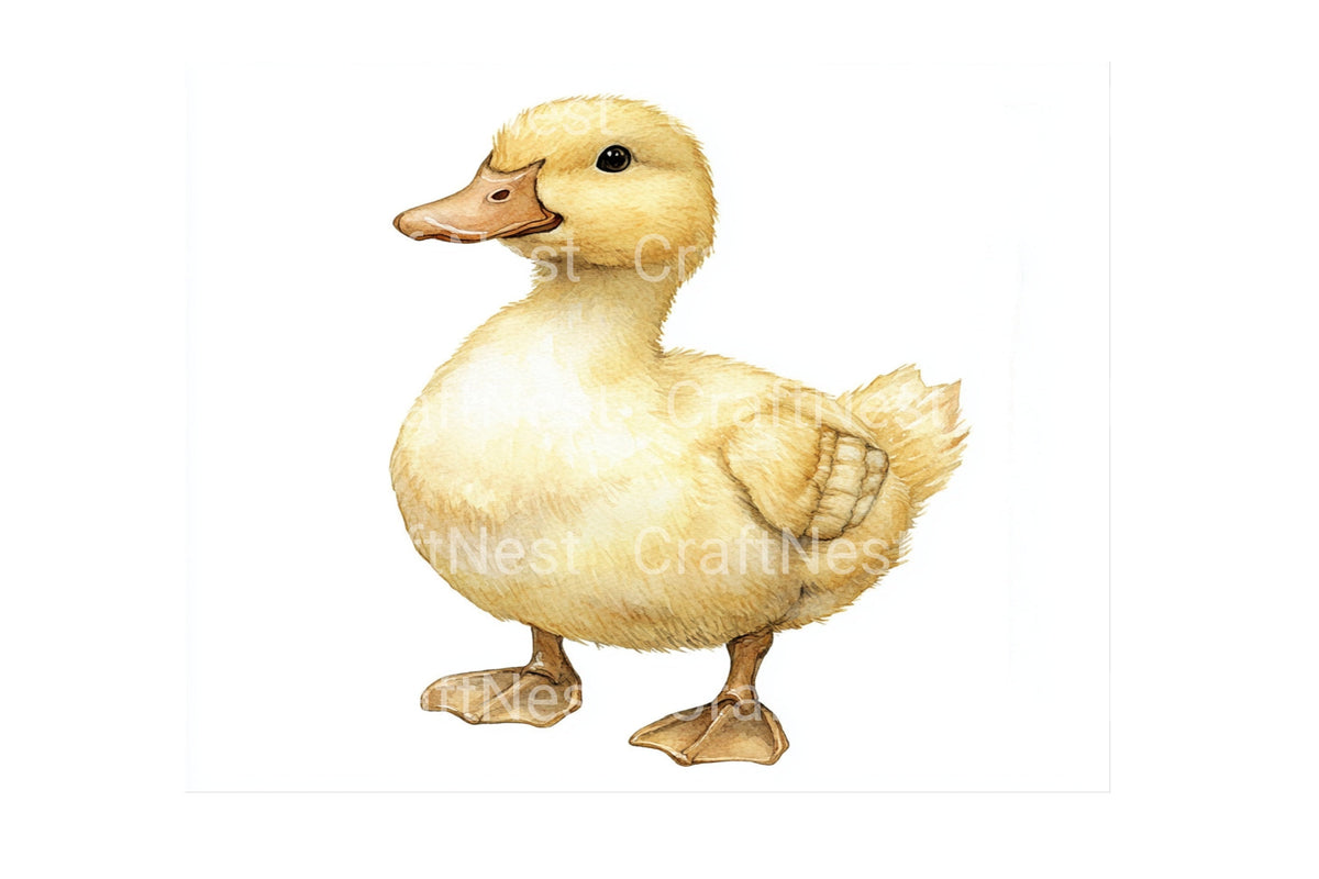 Standing Yellow Duck Clipart Bundle