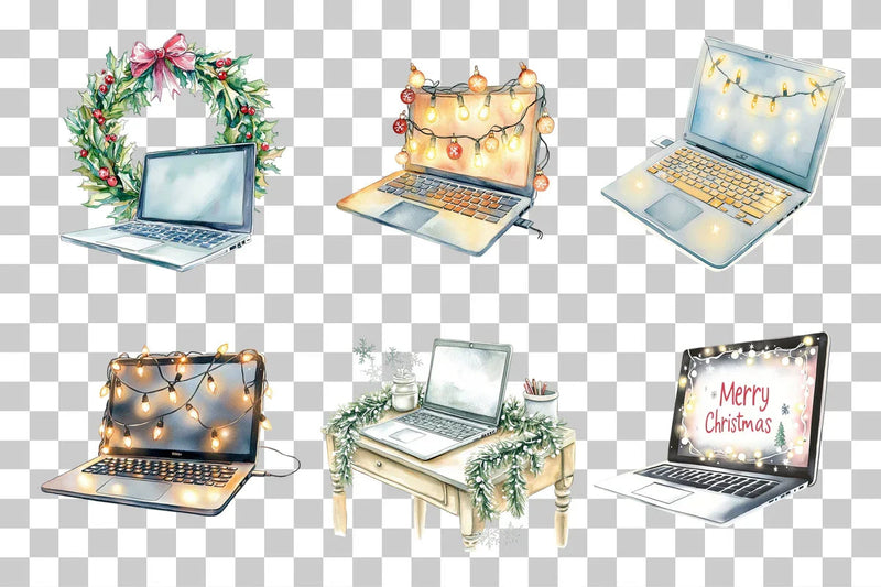 Holiday Laptop Clipart Bundle - CraftNest - Digital Crafting and Art