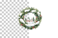 Christmas Village Wreath Scene Clipart Bundle - CraftNest - Digital Crafting and Art