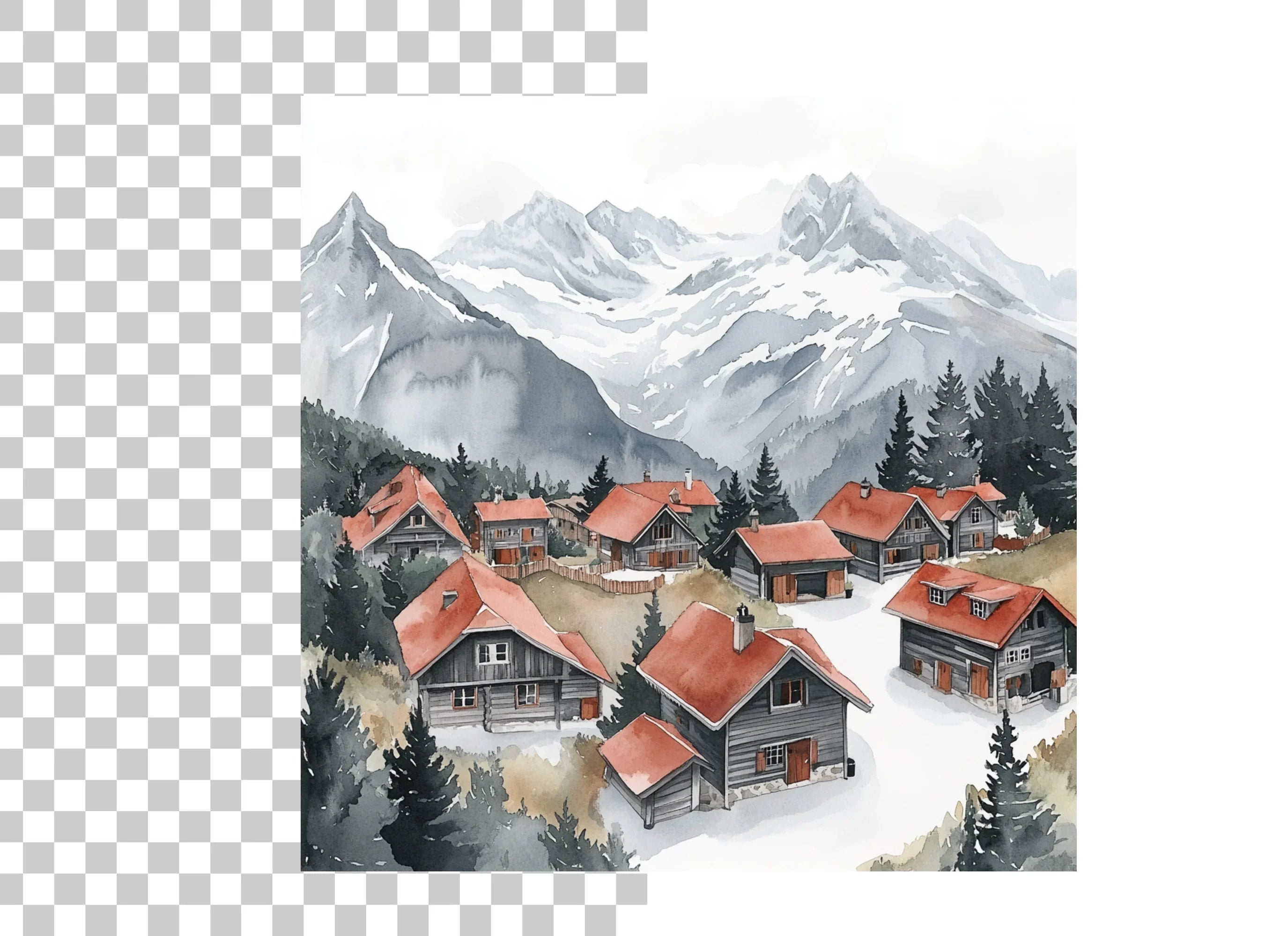 Alpine Village Clipart Bundle