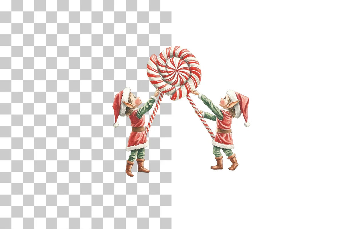 Holiday Elves & Candy Canes Clipart Collection - CraftNest - Digital Crafting and Art