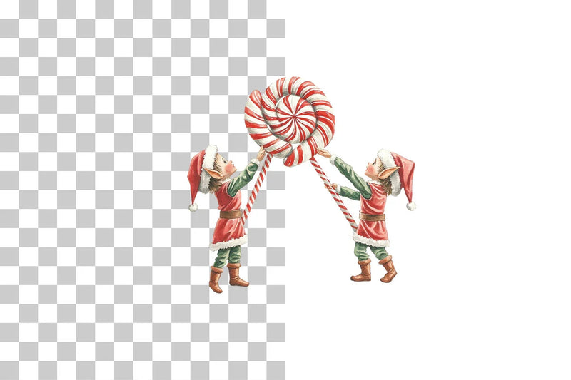 Holiday Elves & Candy Canes Clipart Collection - CraftNest - Digital Crafting and Art