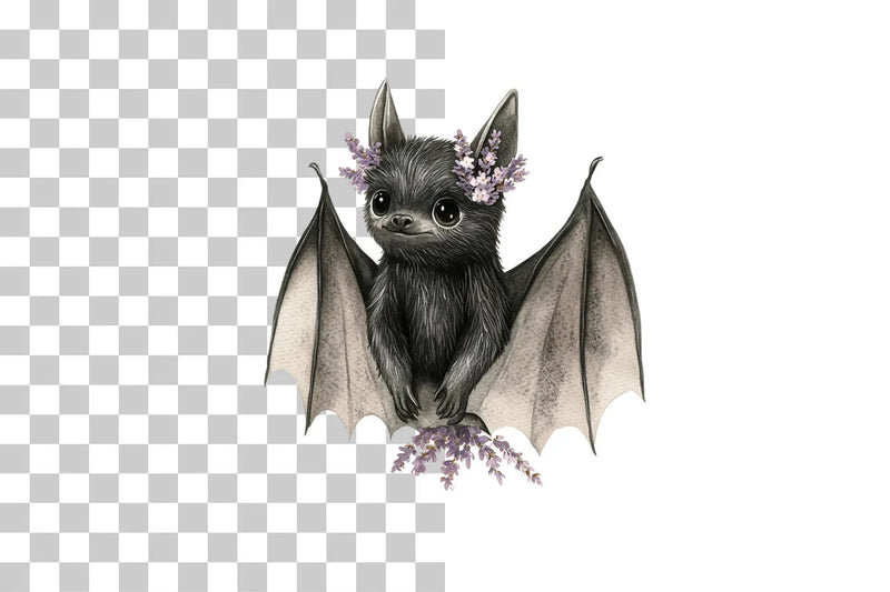 Floral Hanging Bat Clipart Bundle - CraftNest - Digital Crafting and Art