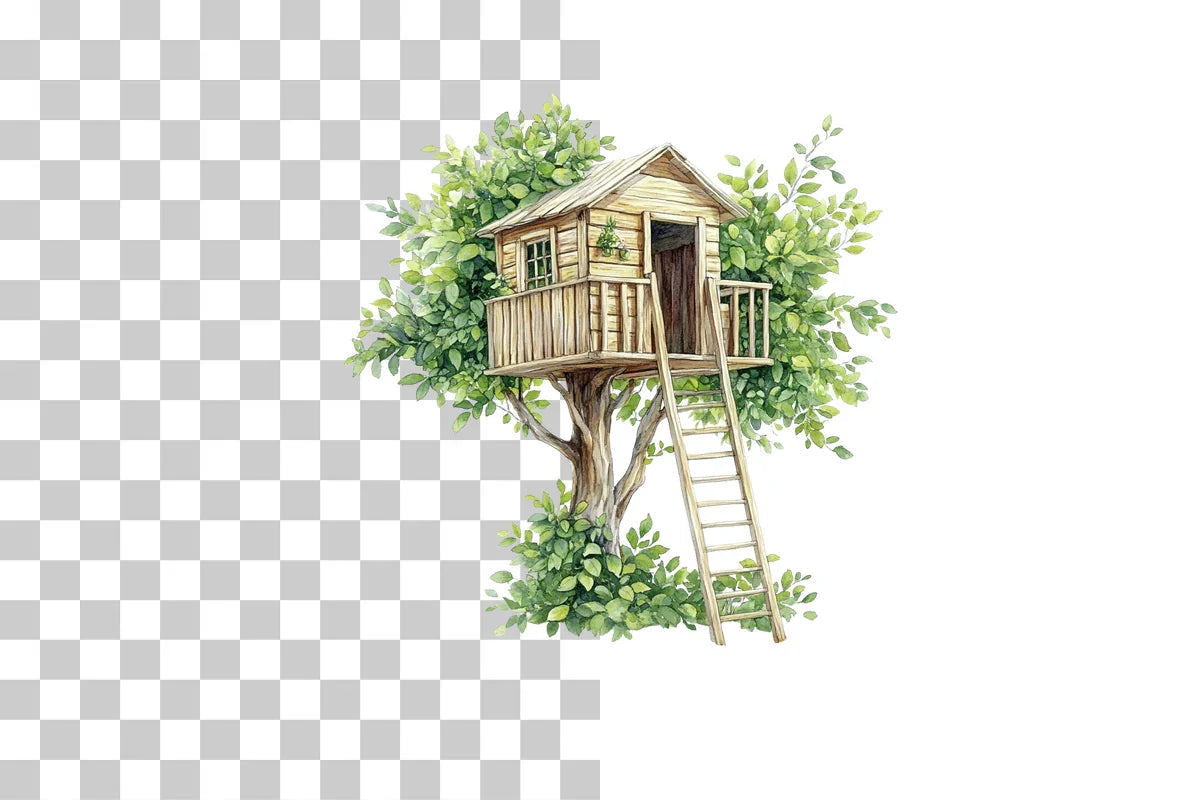 Garden Treehouse Illustration Clipart Bundle - CraftNest - Digital Crafting and Art