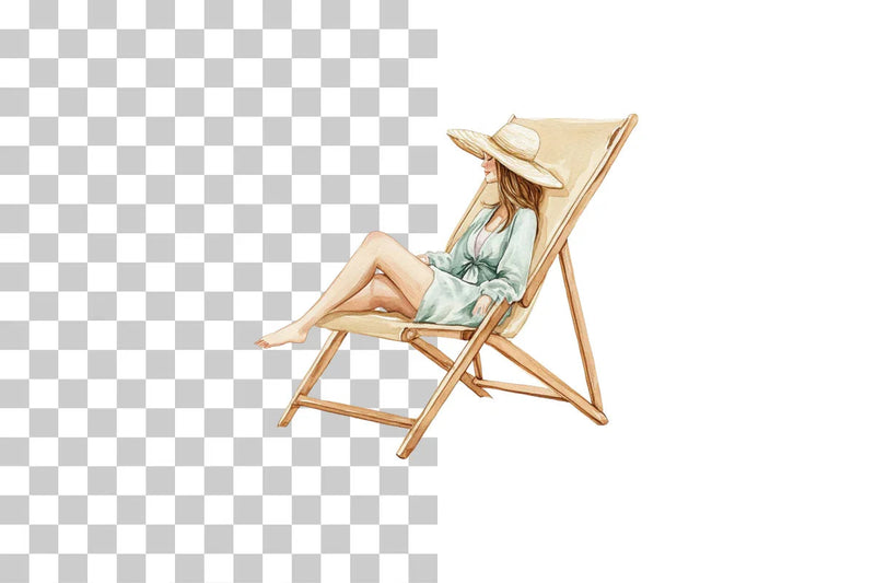 Beach Chair Relaxation Clipart Bundle - CraftNest - Digital Crafting and Art