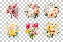 Pastel Floral Clipart Bundle - CraftNest - Digital Crafting and Art