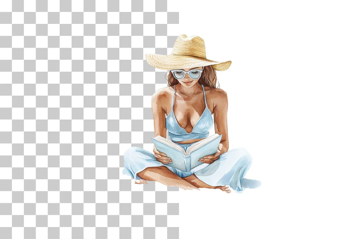 Charming Woman Reading Clipart Bundle - CraftNest - Digital Crafting and Art