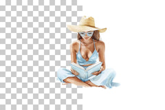 Charming Woman Reading Clipart Bundle - CraftNest - Digital Crafting and Art