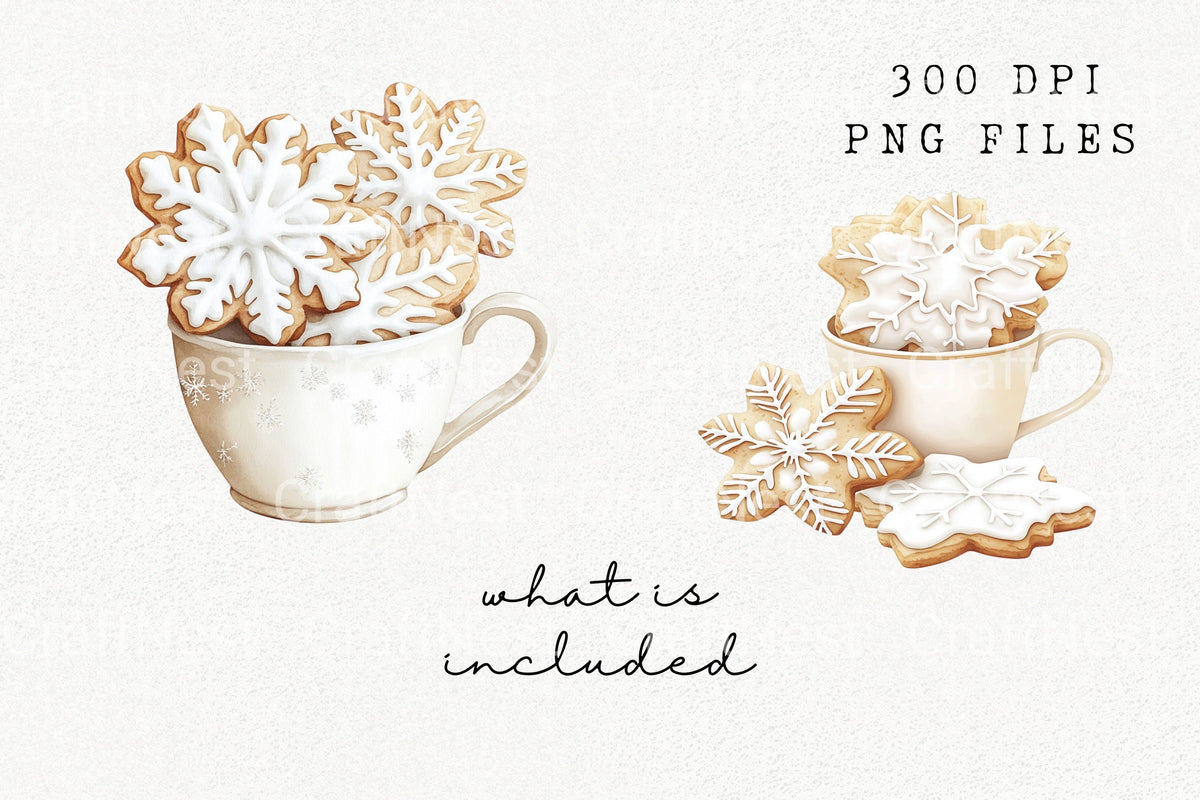 Christmas Snowflake Cookies Clipart Bundle