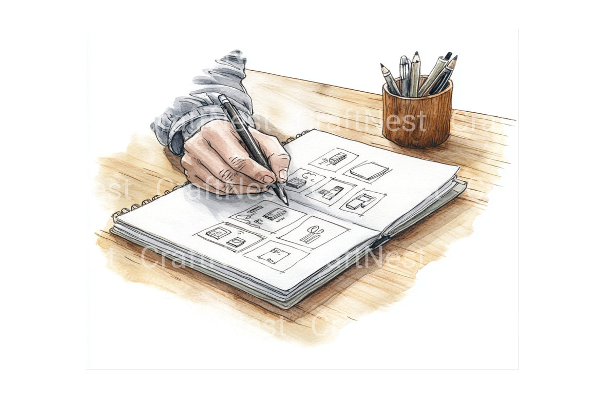 Sketching Ideas Notebook Hand Clipart Planner