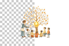 Tree with Teacher and Student Clipart Bundle - CraftNest - Digital Crafting and Art
