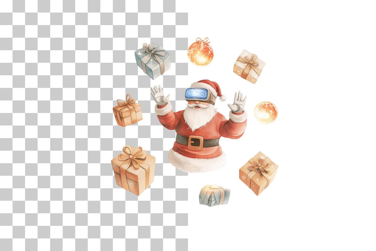 Festive Santa Claus VR Digital Clipart Bundle - CraftNest - Digital Crafting and Art
