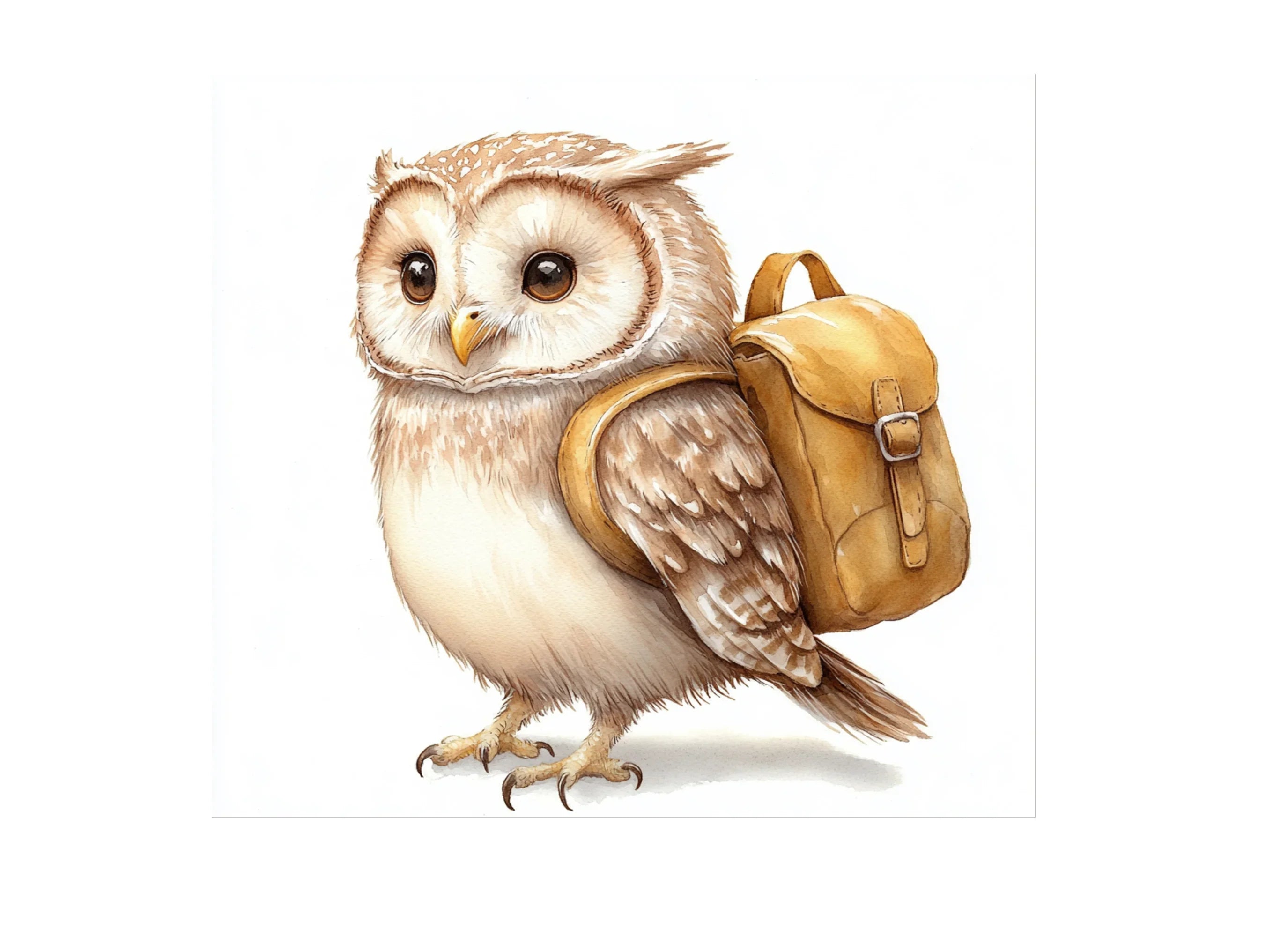 Cute Owl Backpack Clipart Bundle