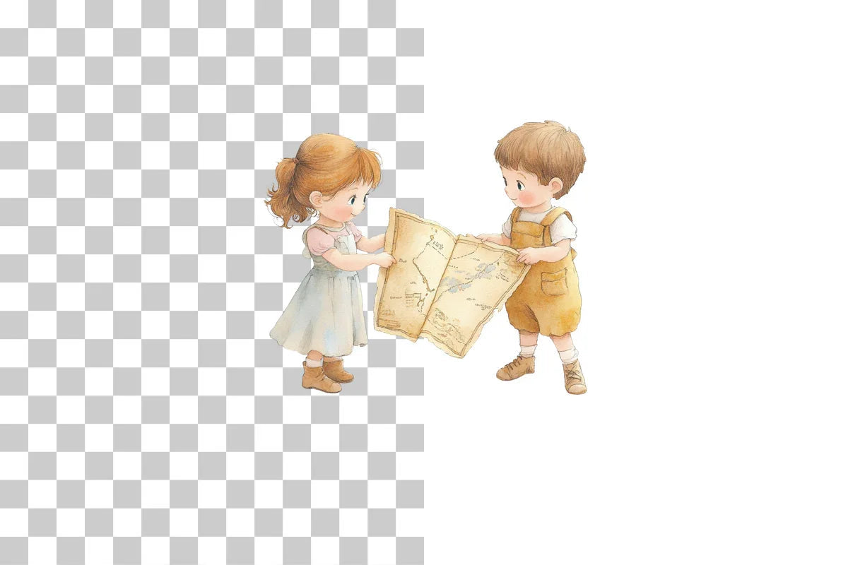 Adventure Kids with Map Clipart Bundle - CraftNest - Digital Crafting and Art