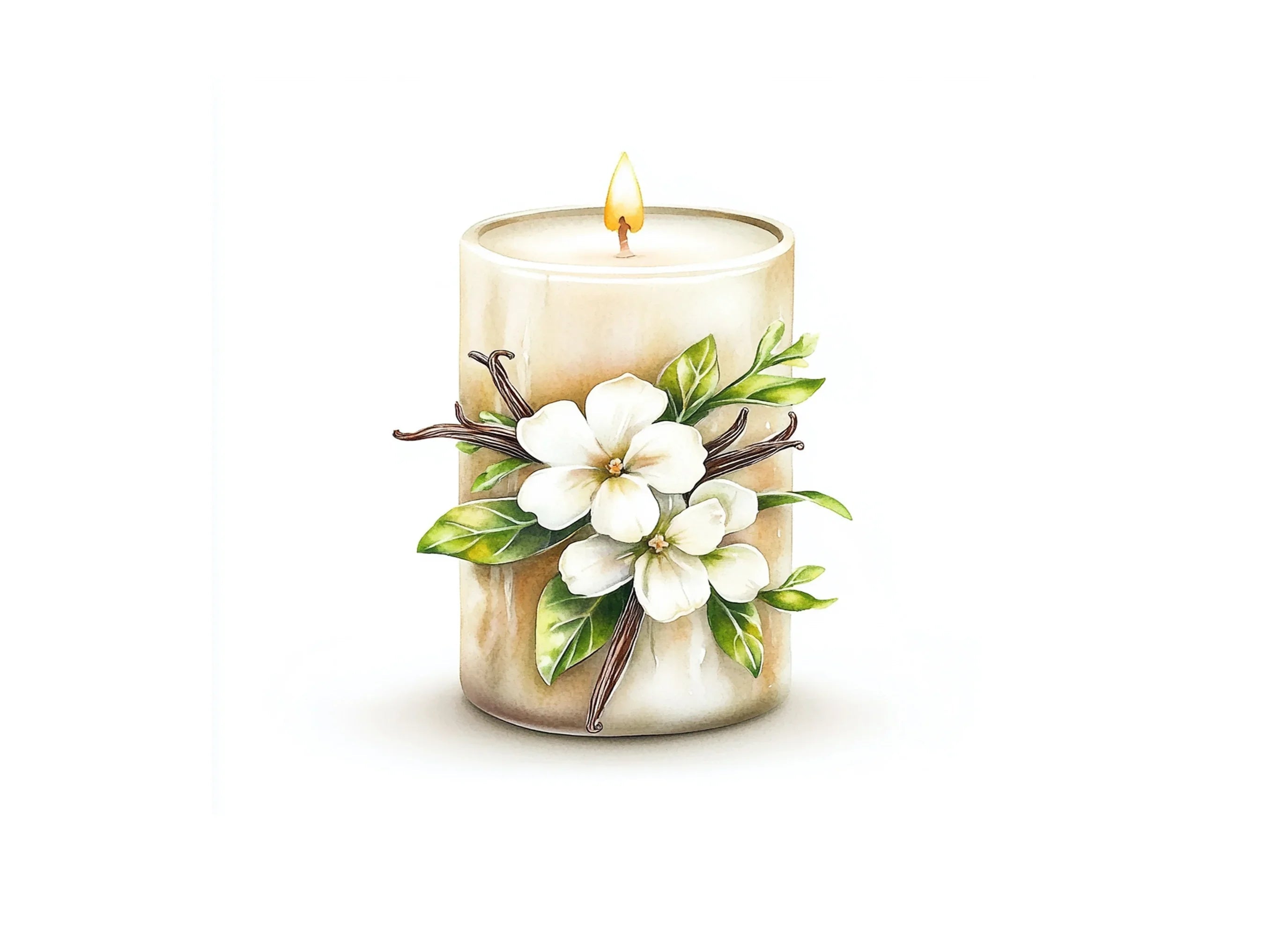 Aromatic Floral Candle Clipart Bundle