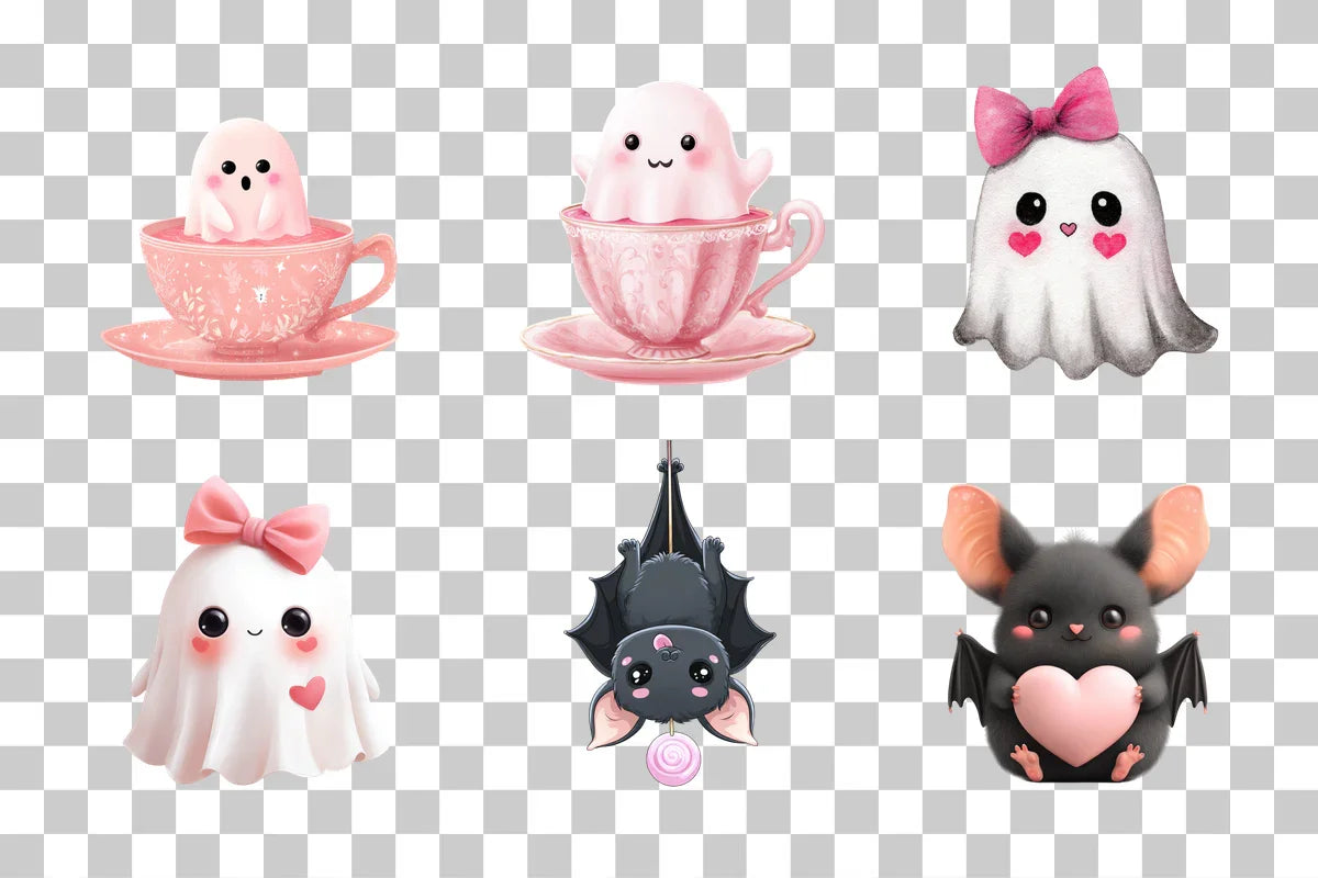 Cute Pink Halloween Clipart Bundle - CraftNest - Digital Crafting and Art