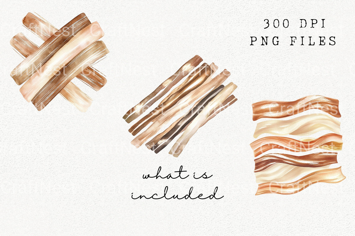 Brown Ribbon Clipart Bundle