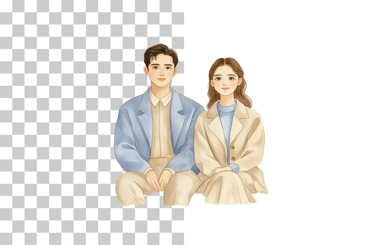 Couple Sitting on Park Bench Clipart Bundle - CraftNest - Digital Crafting and Art