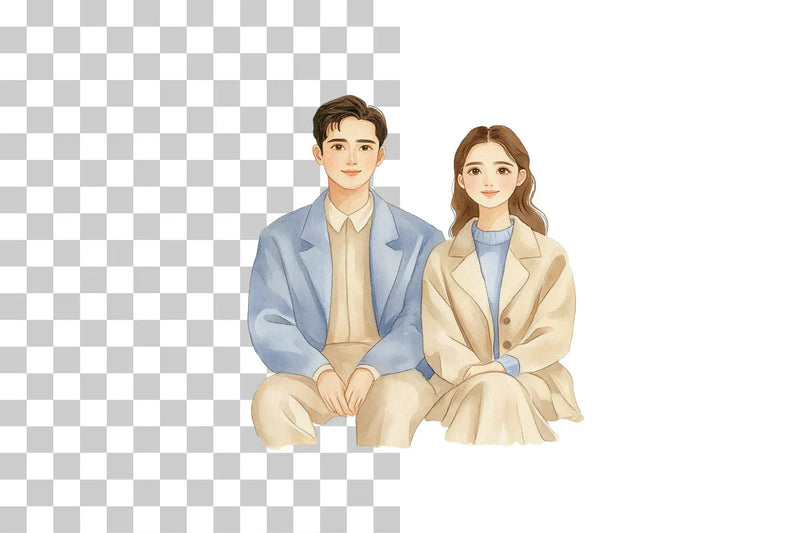 Couple Sitting on Park Bench Clipart Bundle - CraftNest - Digital Crafting and Art