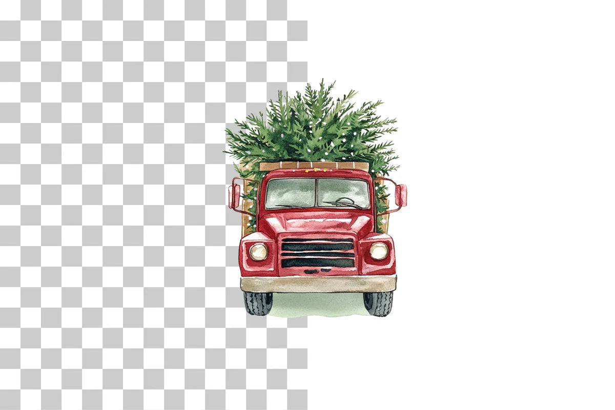 Christmas Truck with Tree Clipart Bundle - CraftNest - Digital Crafting and Art