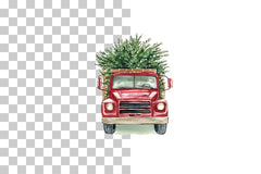Christmas Truck with Tree Clipart Bundle - CraftNest - Digital Crafting and Art