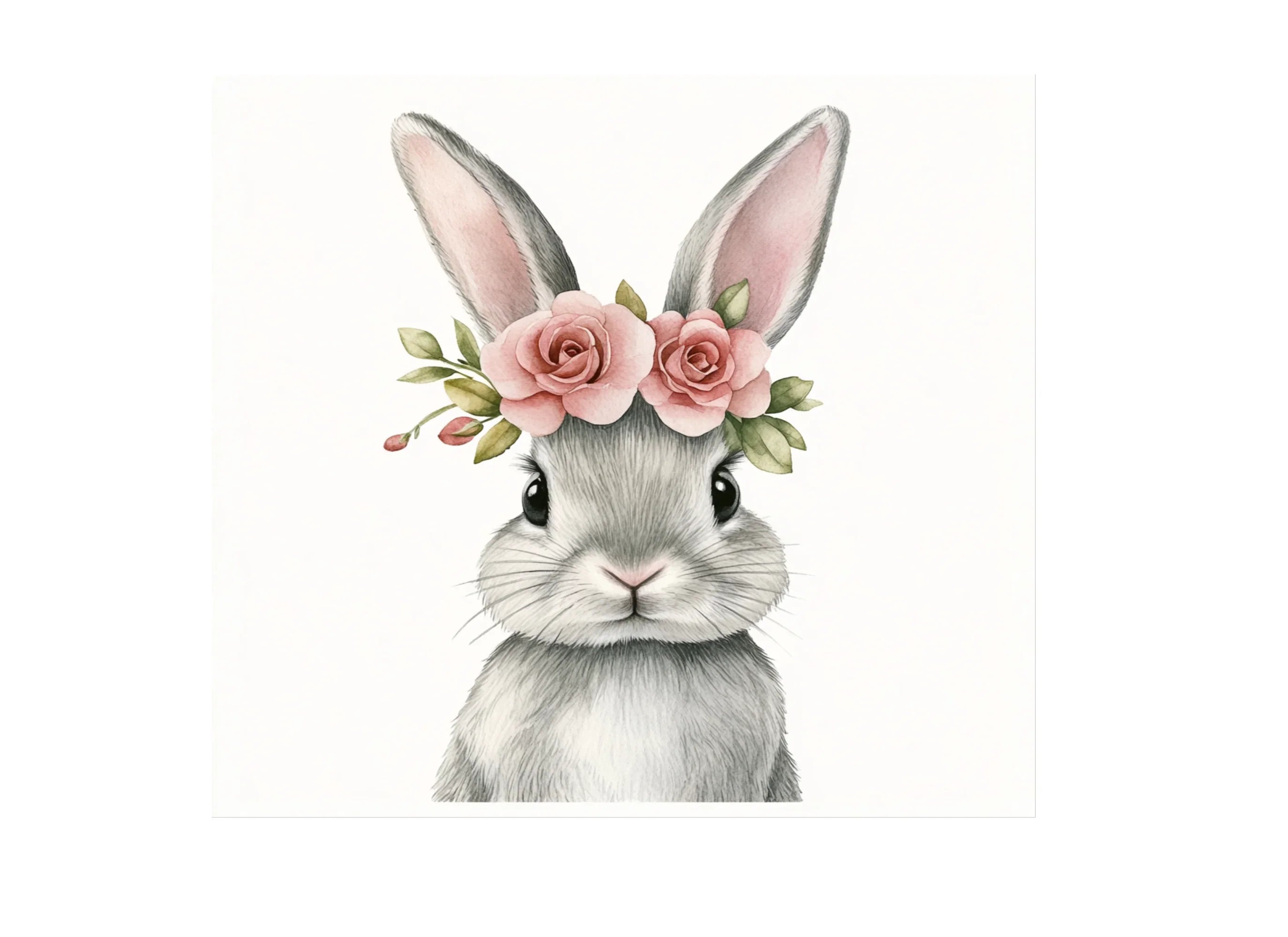 Bunny Faces with Flower Crowns Clipart Bundle