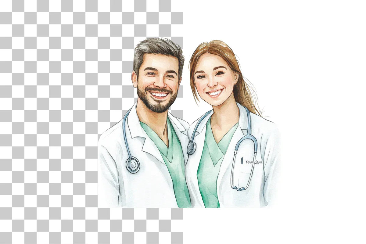 Medical Doctor and Nurse Characters Clipart Bundle - CraftNest - Digital Crafting and Art