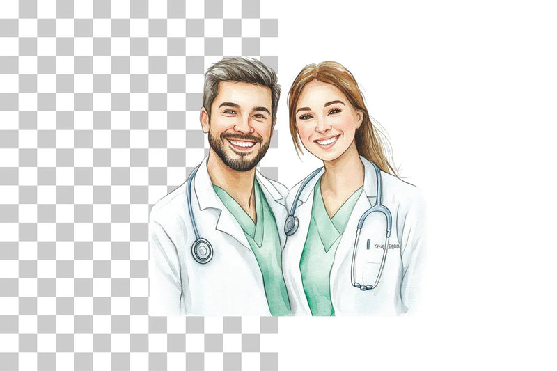 Medical Doctor and Nurse Characters Clipart Bundle - CraftNest - Digital Crafting and Art