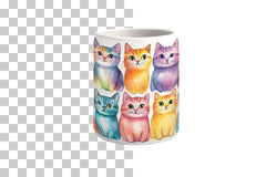 Colorful Cat Design Mug Wrap Bundle - CraftNest - Digital Crafting and Art