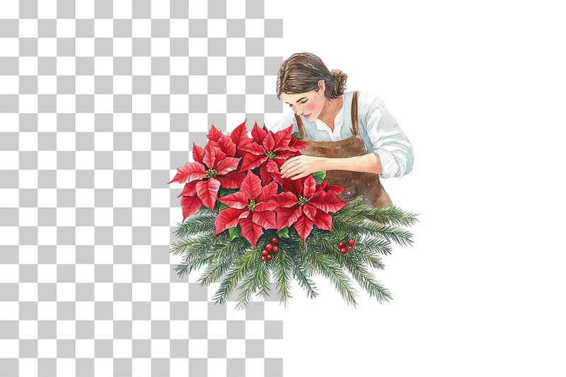 Festive Christmas Floral Designs Clipart Bundle - CraftNest - Digital Crafting and Art