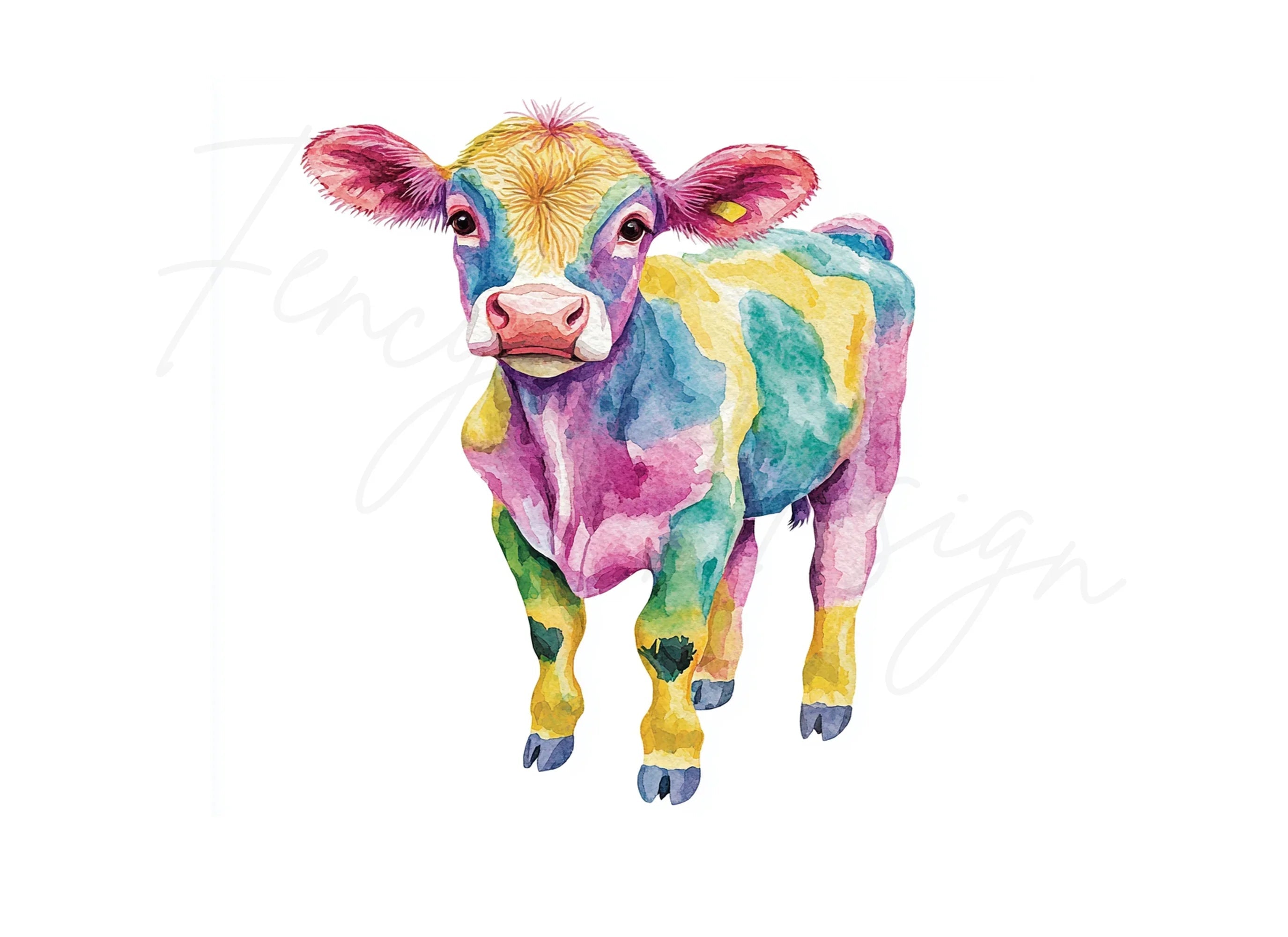 Colorful Cow Clipart Bundle