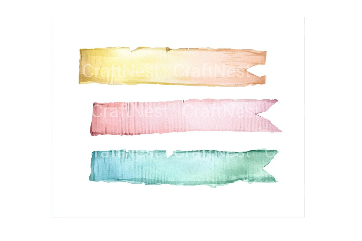 Colorful Ribbons Designs Clipart Bundle