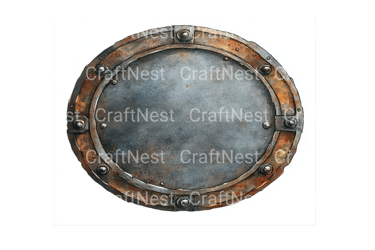 Steampunk Metal Plates Clipart Bundle