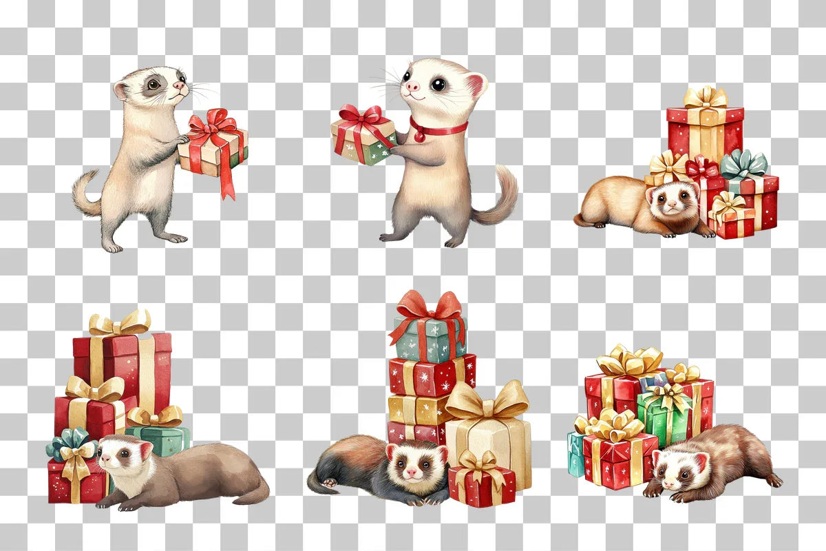 Holiday Otter Clipart Bundle - CraftNest - Digital Crafting and Art