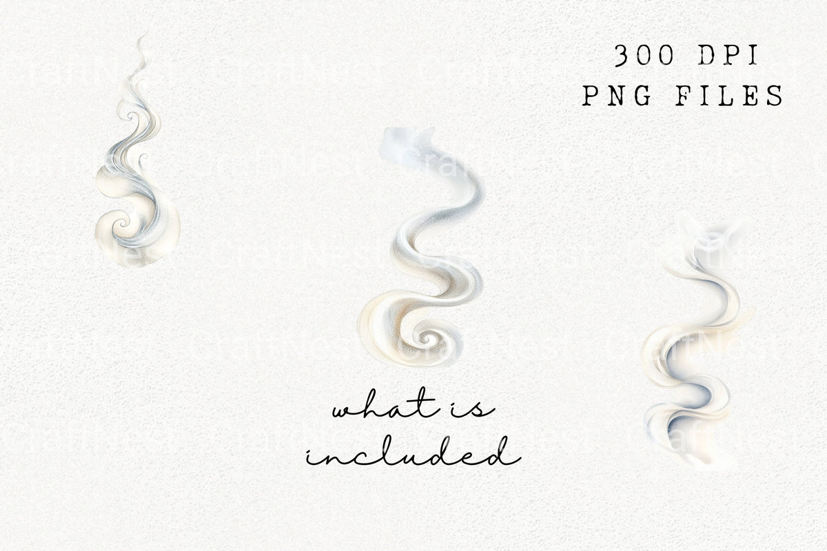 Elegant Smoke Wisps Clipart Bundle